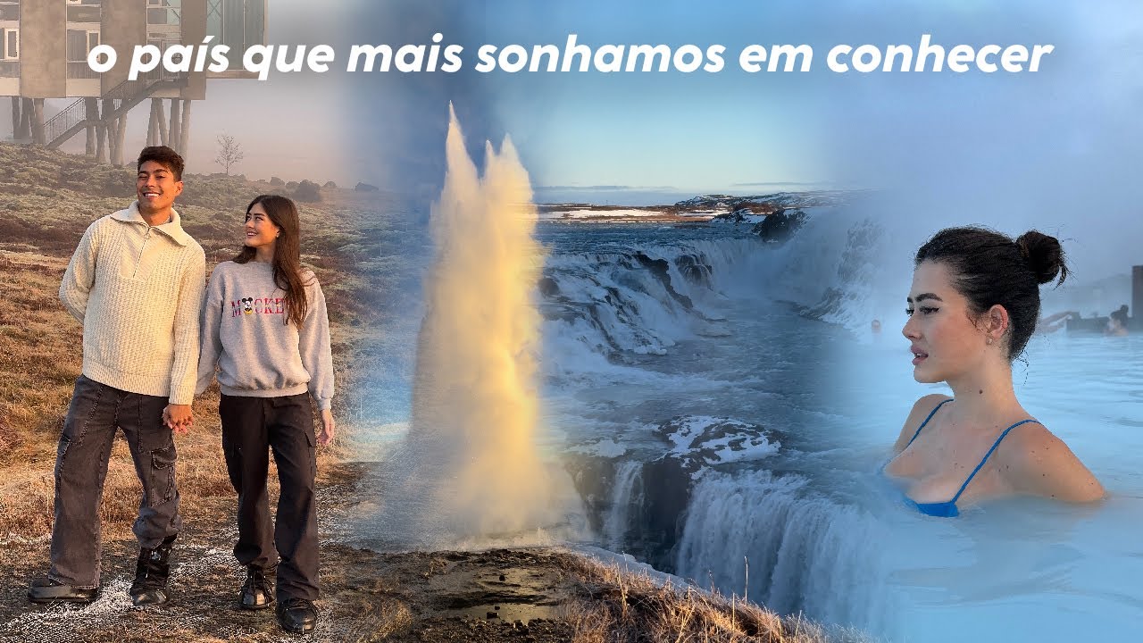 cheguei na ISLÂNDIA!!!! lagoa azul, gêiser, cachoeira, comida exótica