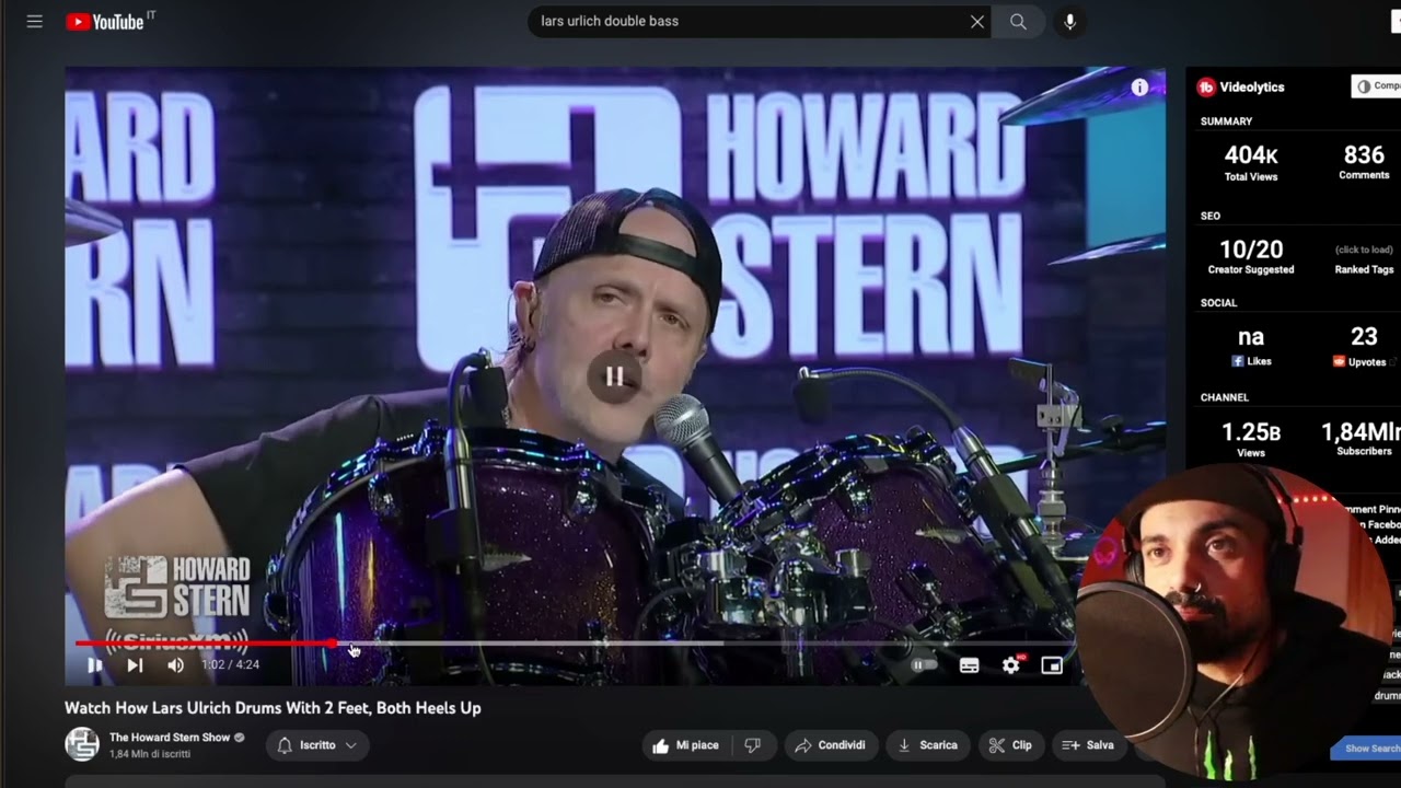 Lars Ulrich (metallica) - Ci spiega come suona la doppia cassa - lezione di batteria