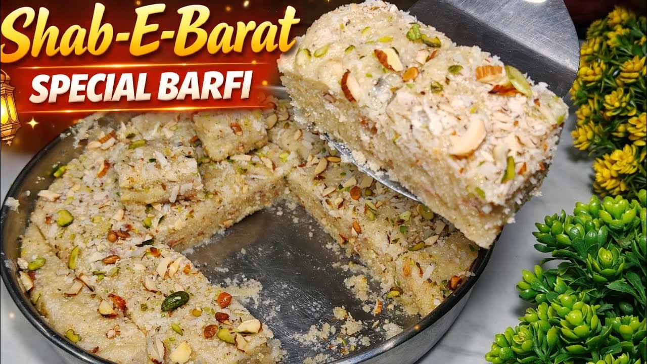 Shab-e-Baraat Special Barfi 😍 | Suji Ki Soft & Khushboo-Daar Barfi | Easy Islamic Sweet Recipe