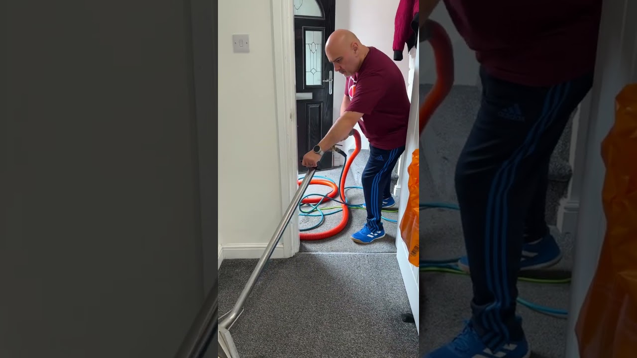 A lot of carpet burn marks on this student rental 🫣 Squeak and Bubbles carpet cleaning Leeds. 