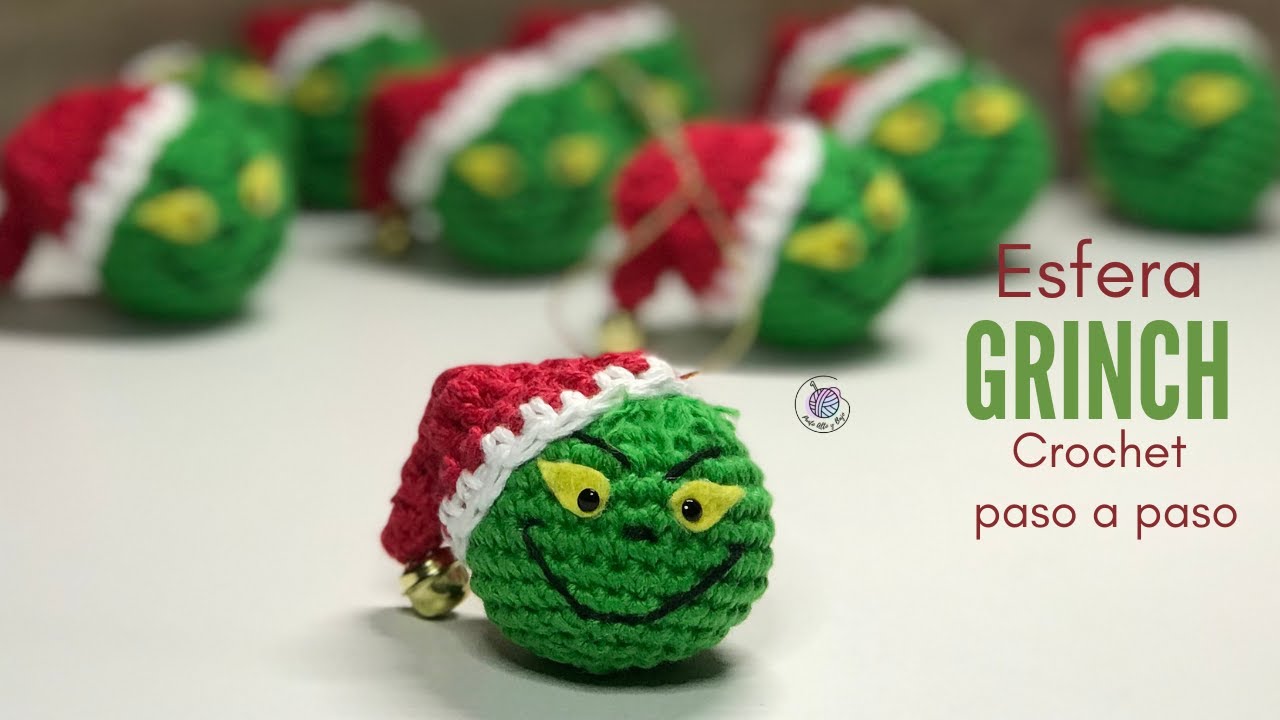 ESFERAS GRINCH / GRINCH TEJIDO A CROCHET / PASO A PASO