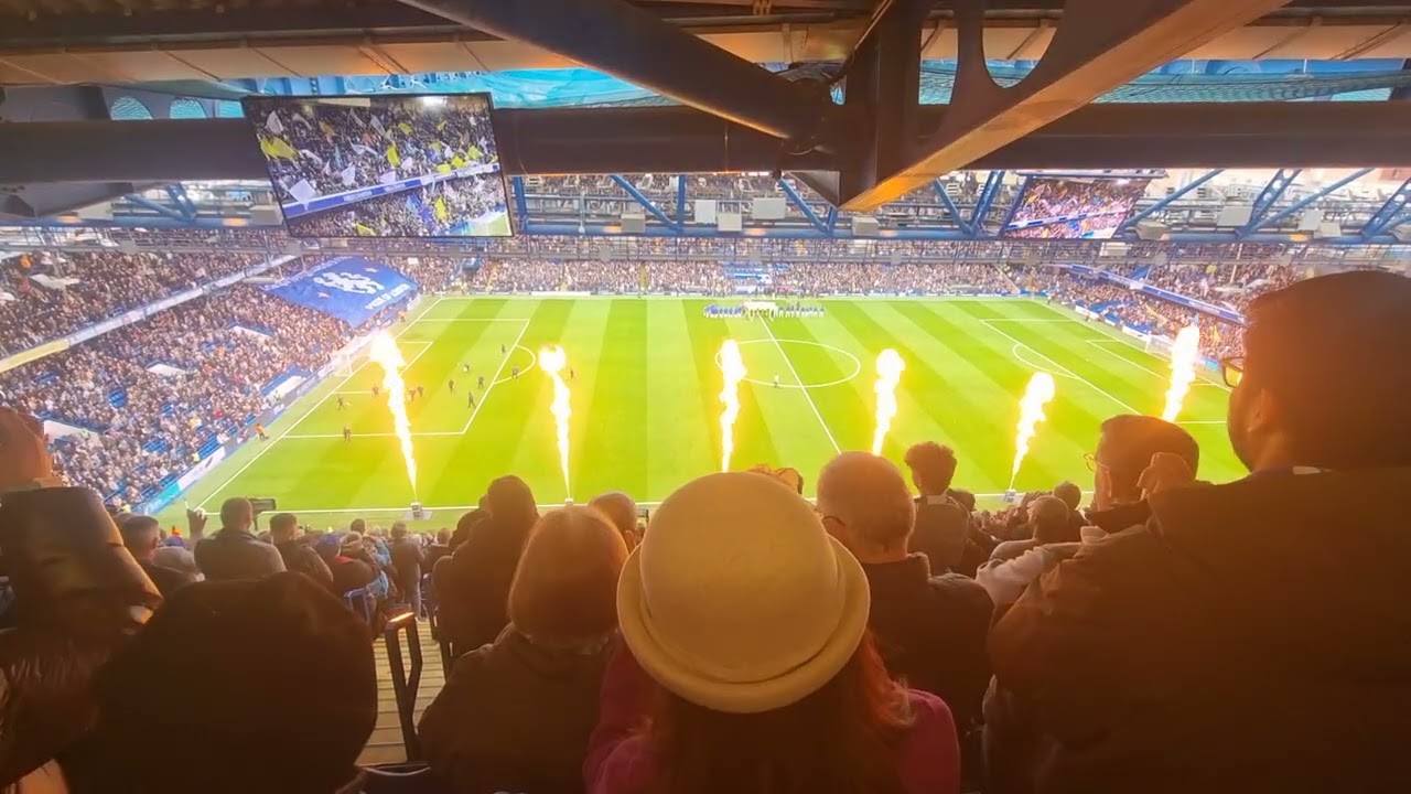 Chelsea anthem and handshakes before the game.