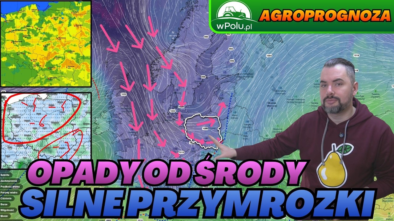 Od środy więcej opad&oacute;w na południu. Na wyżynach śnieg. Silne przymrozki z przerwą.  Agroprognoza.