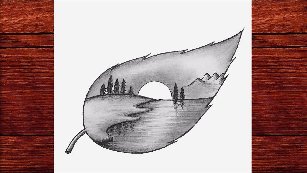 Kolay Manzara Resmi Çizimi - Kolay Karakalem Çizimleri - Çizim Mektebi Manzara Çizimi - Easy Drawing