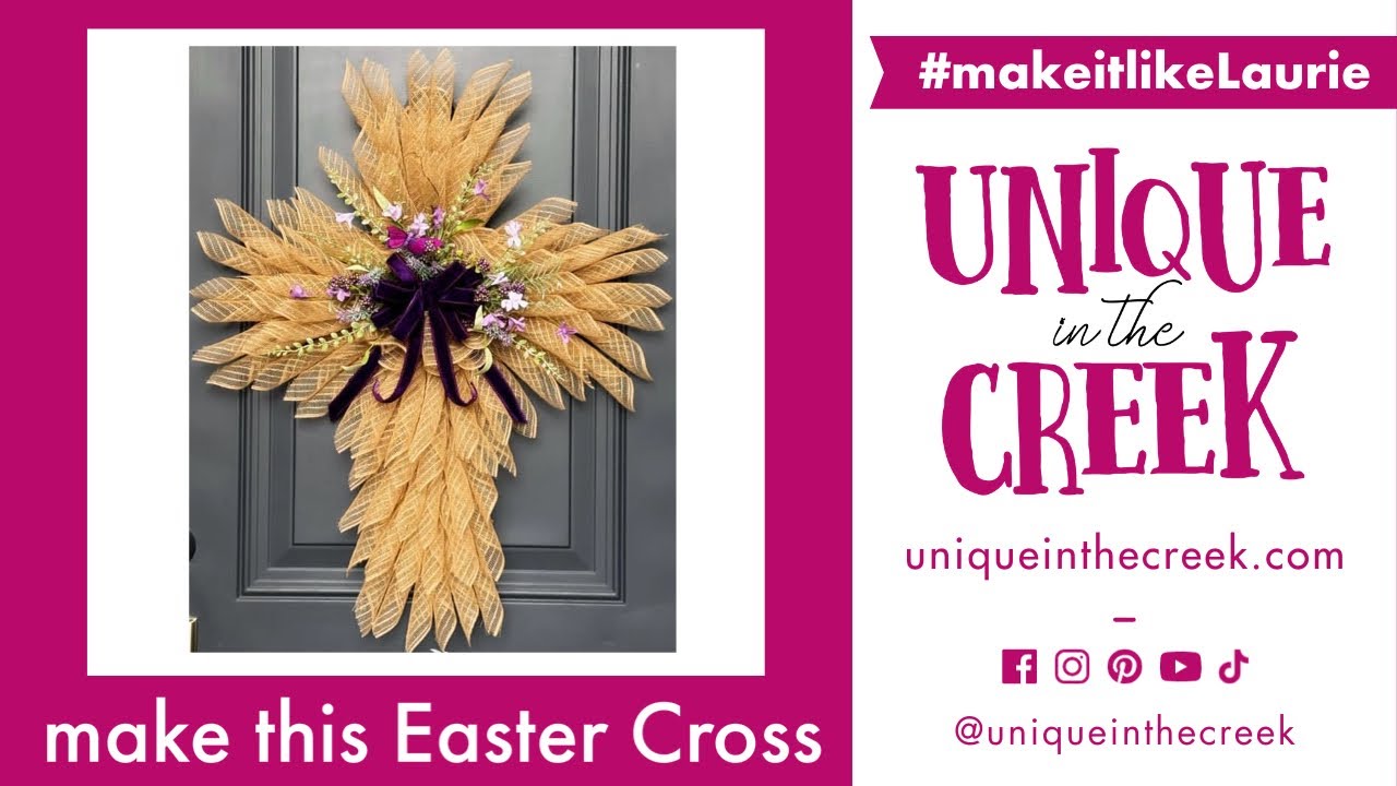 DIY Easter Cross Deco Mesh Wreath | WREATH KIT (KIT-111)