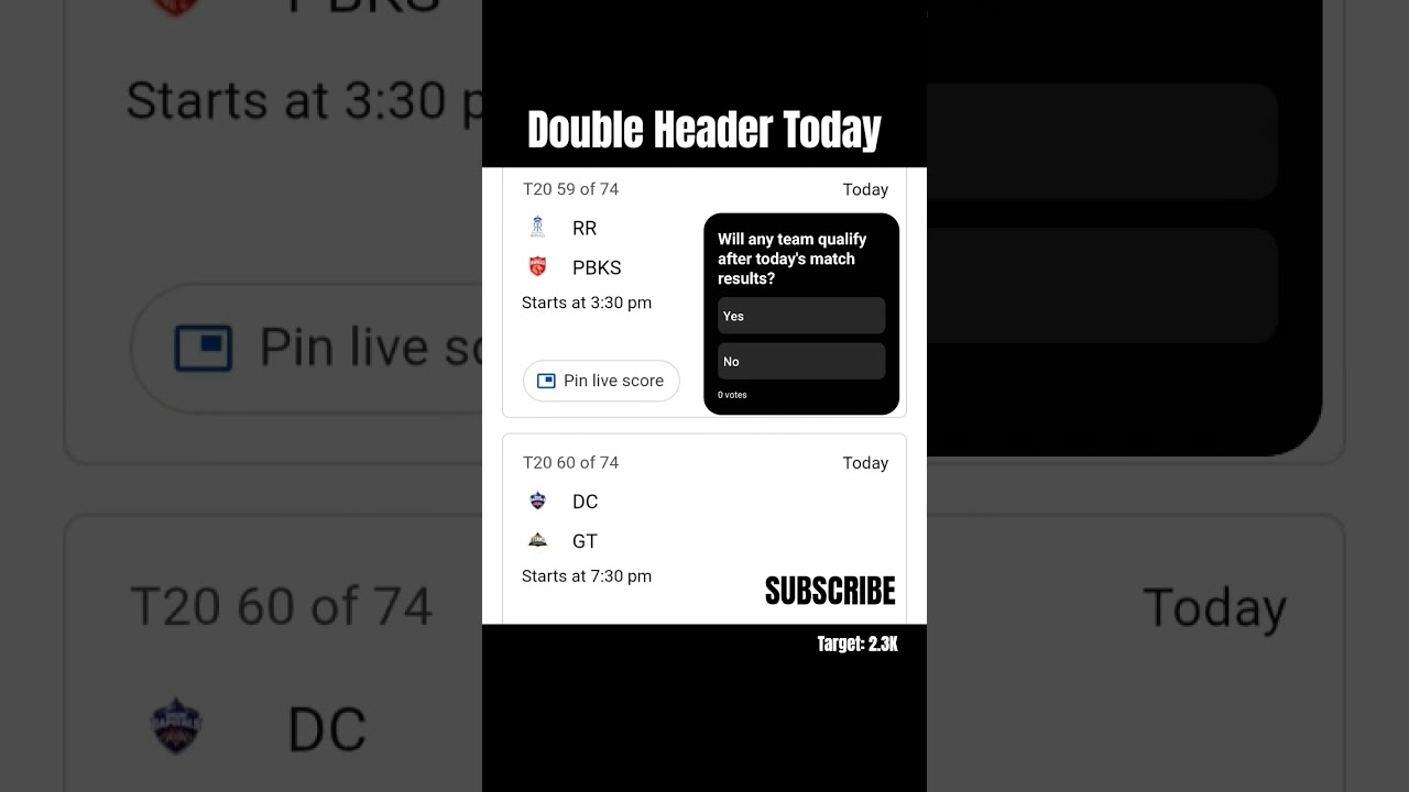 RR vs PBKS & DC vs GT || IPL Double Header #pbks #rr #dc #gt #ipl