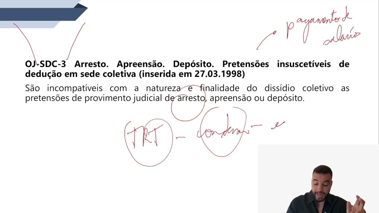 OJ 3 da SDC do TST - tutela provisória em dissídio coletivo