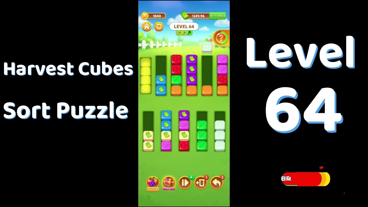 Harvest Cubes Sort Puzzle Level 64 Walkthrough 🌽🧠 | Relaxing Sort Game | Go Answer