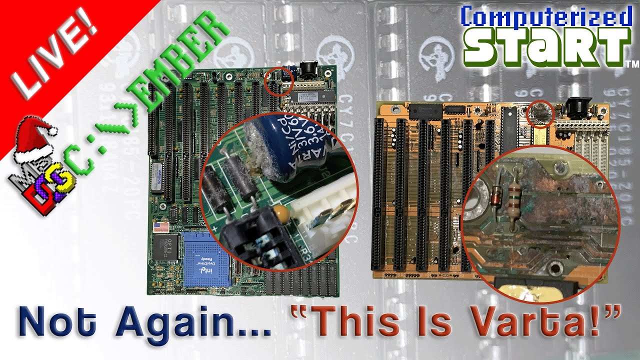 Repair and Test a Battery-Leaked 486 Motherboard for #DOScember2022 (Computerized Start™ Live)