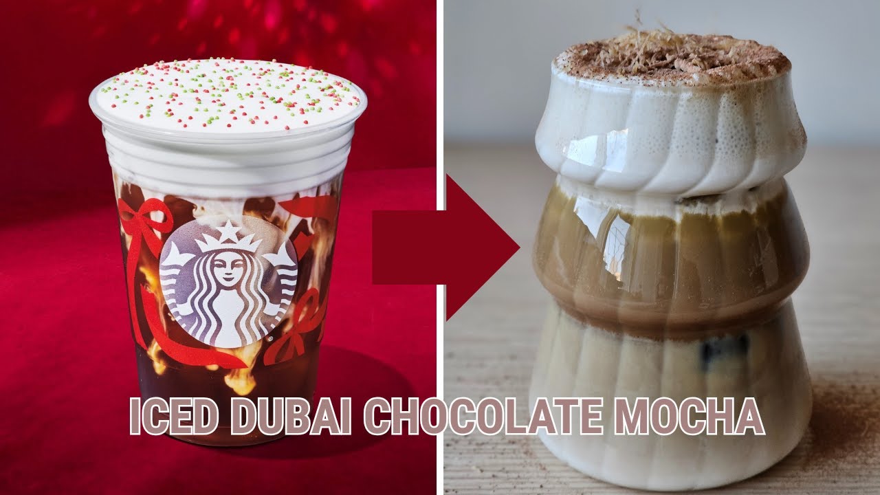 Starbucks Iced Dubai Chocolate Mocha at Home