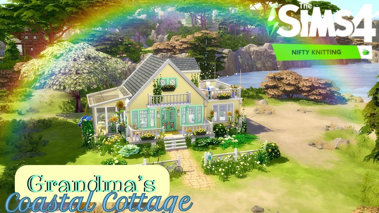 Grandma's Coastal Cottage | Nifty Knitting | STOP MOTION BUILD | NO CC | THE SIMS 4