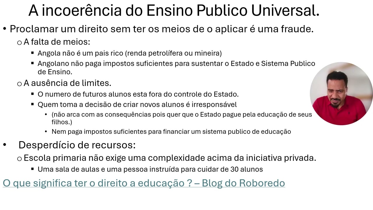 A ideia de educação pública em Angola