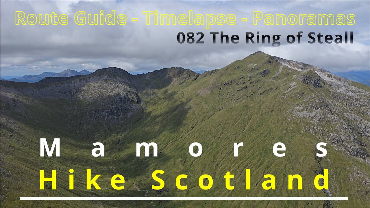 082 The Ring of Steall, Glen Nevis, Scotland. Sunny, windy, overcast day with clear tops.