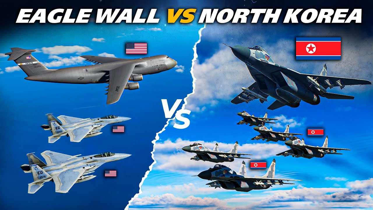F-15 Eagle Wall против лучших пилотов Северной Кореи | Миг-29 | Цифровой боевой симулятор | DCS |