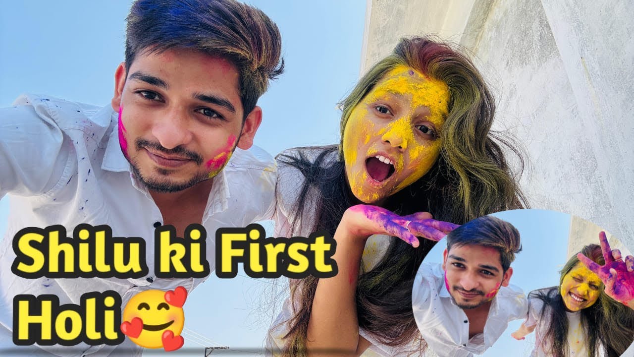Couple Love Marriage ❤️ First Holi Celebration 🌈Our First Holi After Love Marriage 💑✨