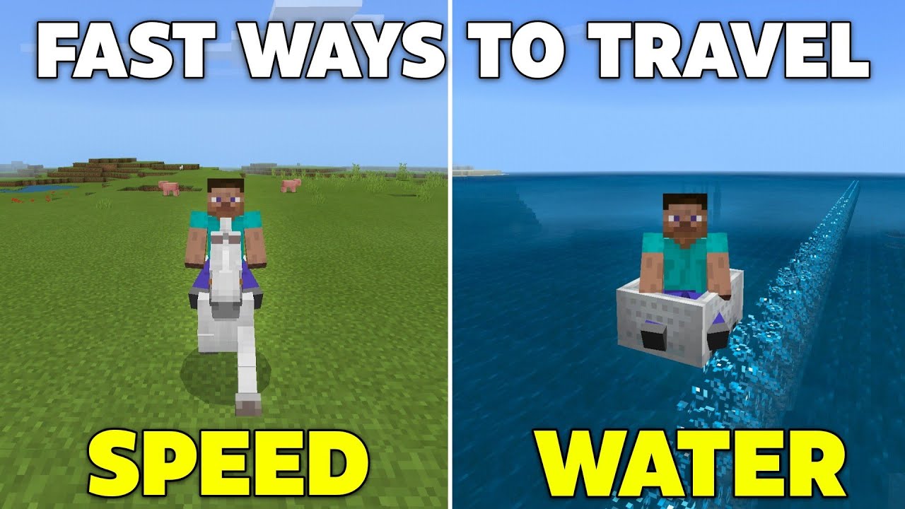 3 FAST Ways to Travel in Minecraft Bedrock! (easy)