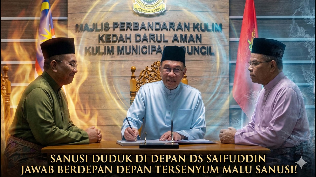 SANUSI DUDUK DI DEPAN DS SAIFUDDIN JAWAB BERDEPAN DEPAN TERSENYUM MALU SANUSI!