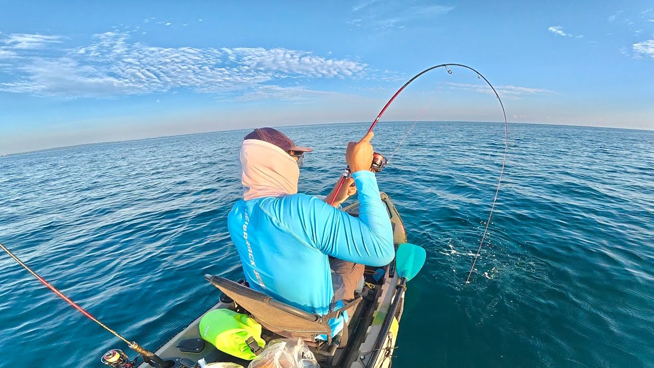 SOLO KAYAK FISHING ..!! TES REEL TERBARU DAIDO CARIBBEAN PRO DAN EMPEROR GARUDA, ULTRALIGHT JIGGING