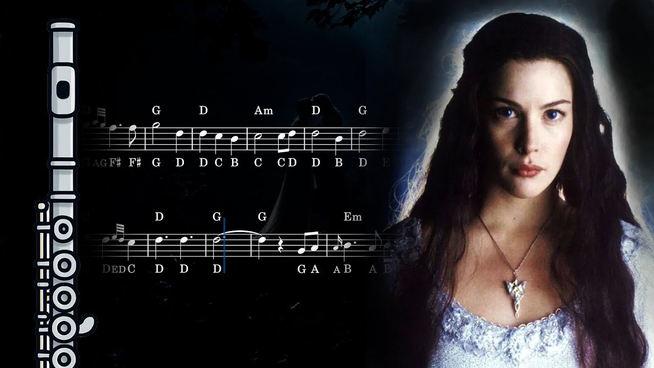 The Lord of the Rings - May It Be (Enya) | Flute Animated Sheet Music & Backing Track | Easy