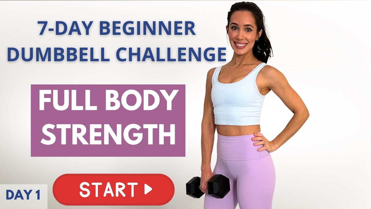 7- Day Beginner Dumbbell Challenge | DAY 1 | Full Body Strength | Safe for Postpartum 🌸