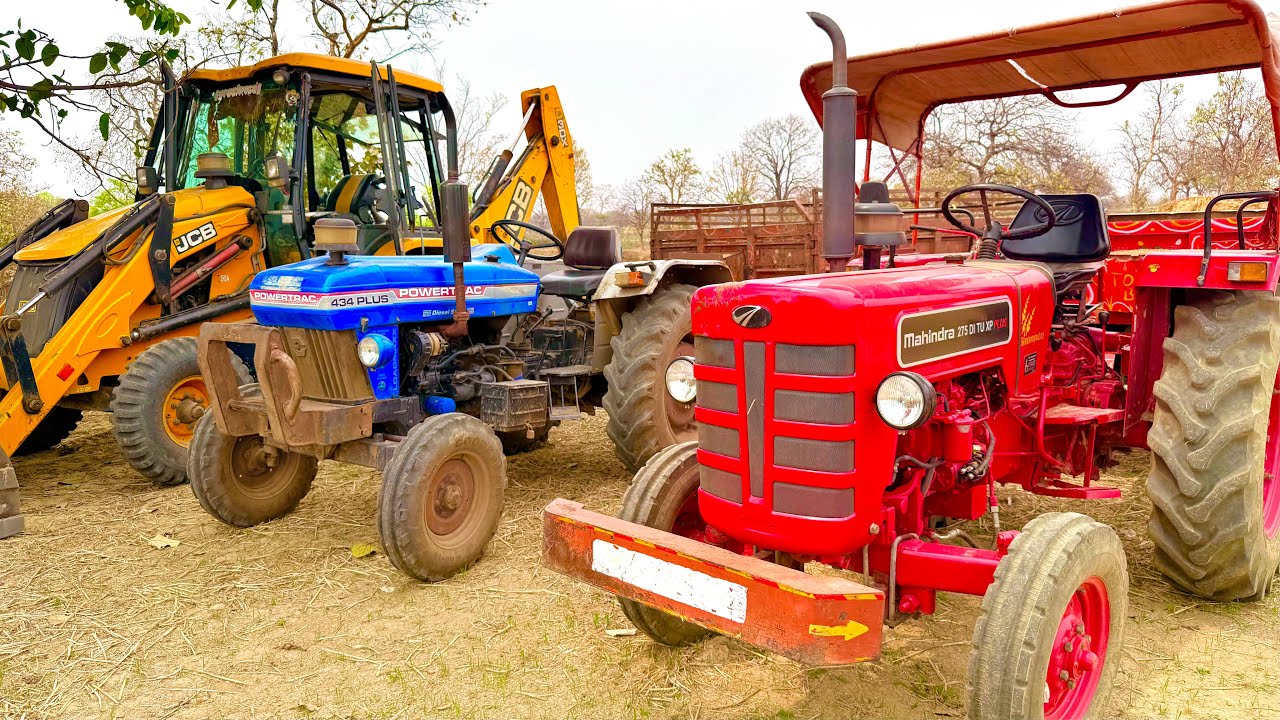 JCB 3dx Loading Mud | Mahindra 275 Di | Powertrac 434 Tractor | Jcb Tractor Video #jcb #tractor