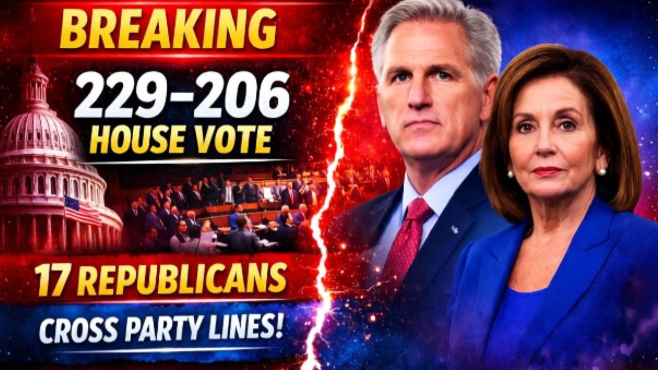 BREAKING: 229–206 House Vote Sparks Bipartisan Uproar — 17 Republicans Cross Party Lines