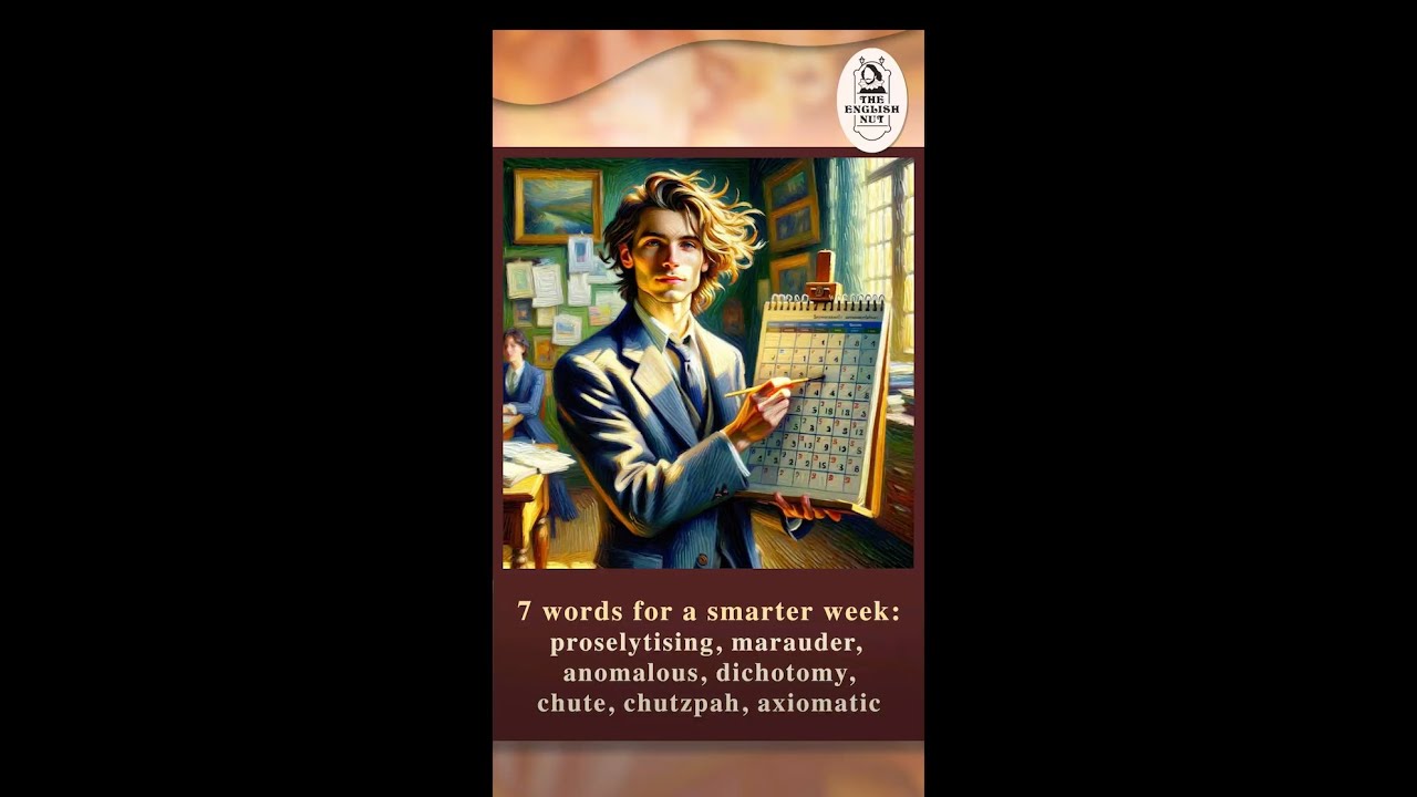 7 words for the smart: proselytising, marauder, anomalous, dichotomy, chute, chutzpah, axiomatic