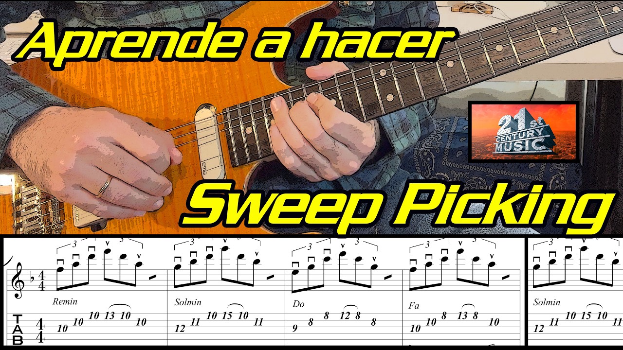 Aprende a hacer Sweep Picking. Técnica, trucos y Tabs. Técnica de Guitarra.