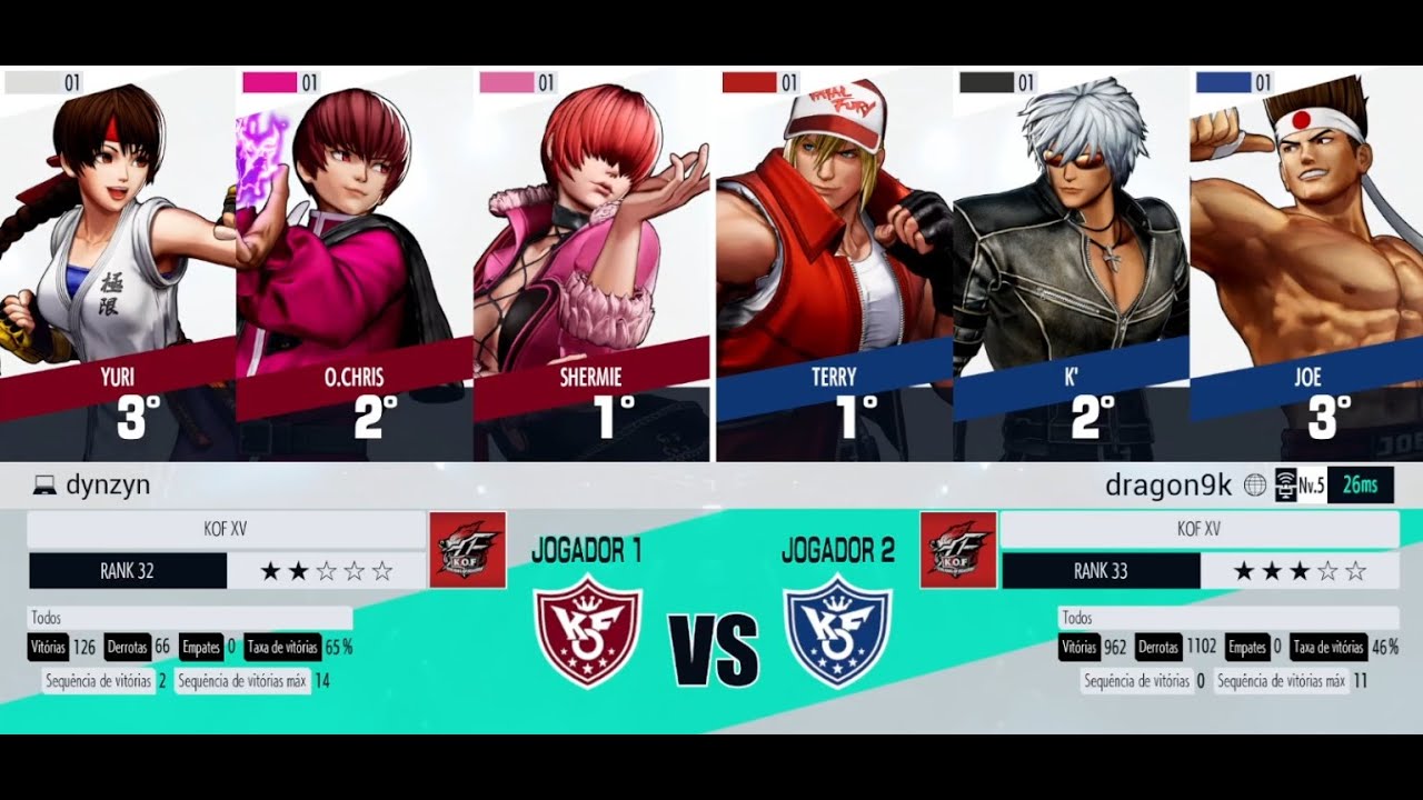 KOF XV | Ranked Match - (Dynzyn) Shermie/Yuri/O.Chris x Terry/K'/Joe
