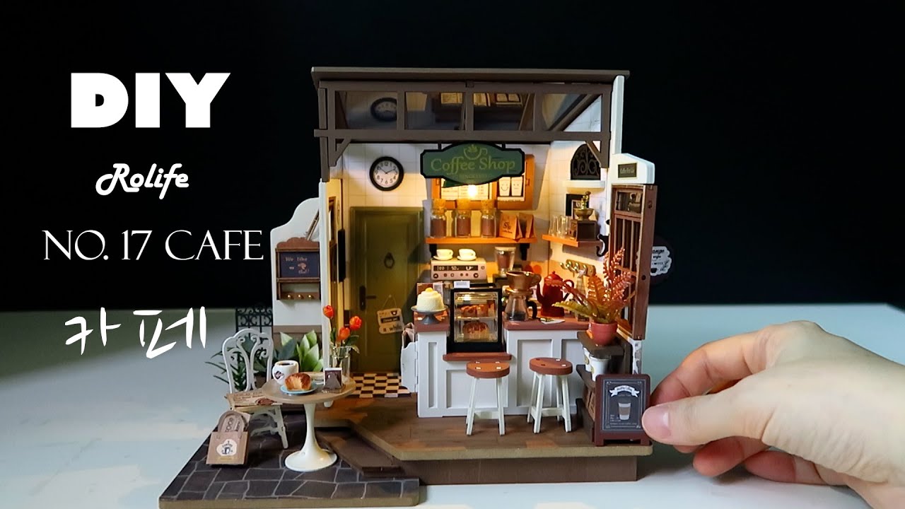 DIY Miniature Dollhouse Kit / Rolife NO.17 Cafe / dg162 No.17 카페 /miniature minirose/ 미니어처 미니로즈
