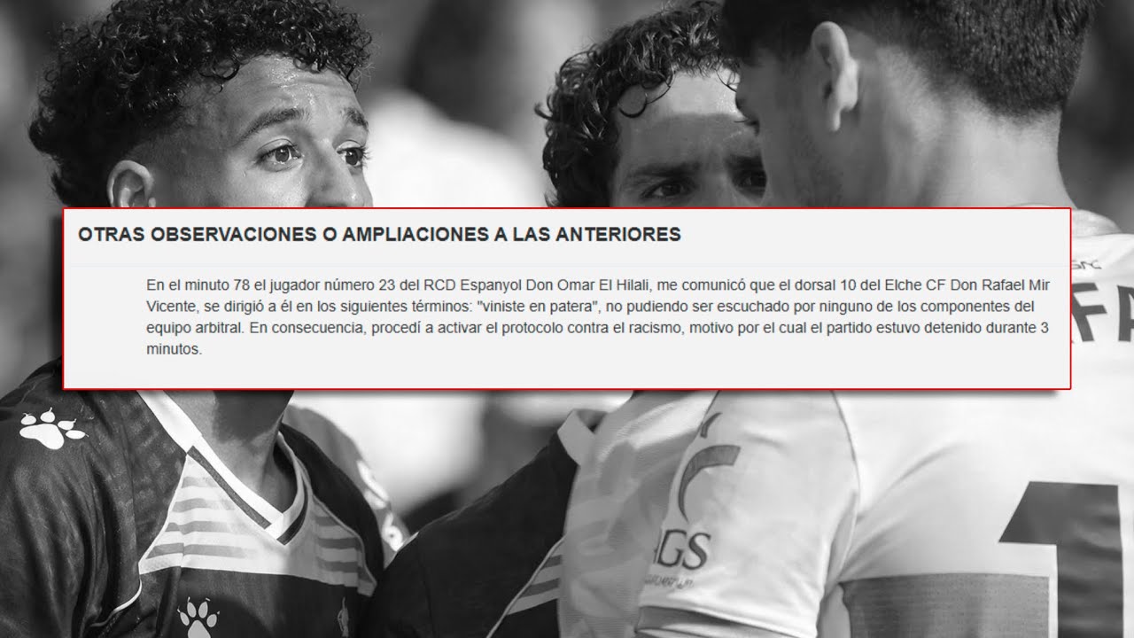 Protocolo antirracista en el Elche-Espanyol: 