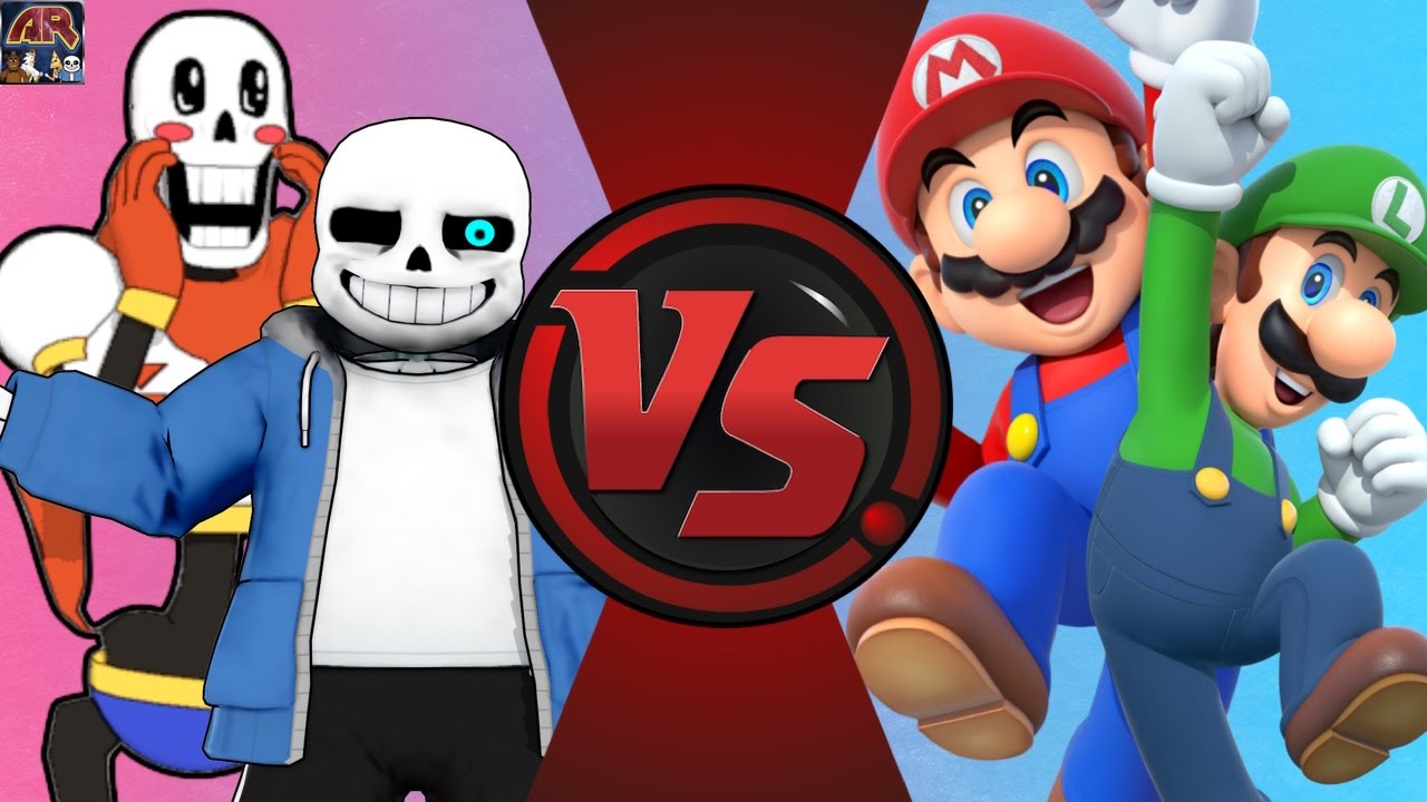 SANS and PAPYRUS vs MARIO and LUIGI! REMATCH! (Undertale vs Nintendo) Cartoon Fight Club Episode 125