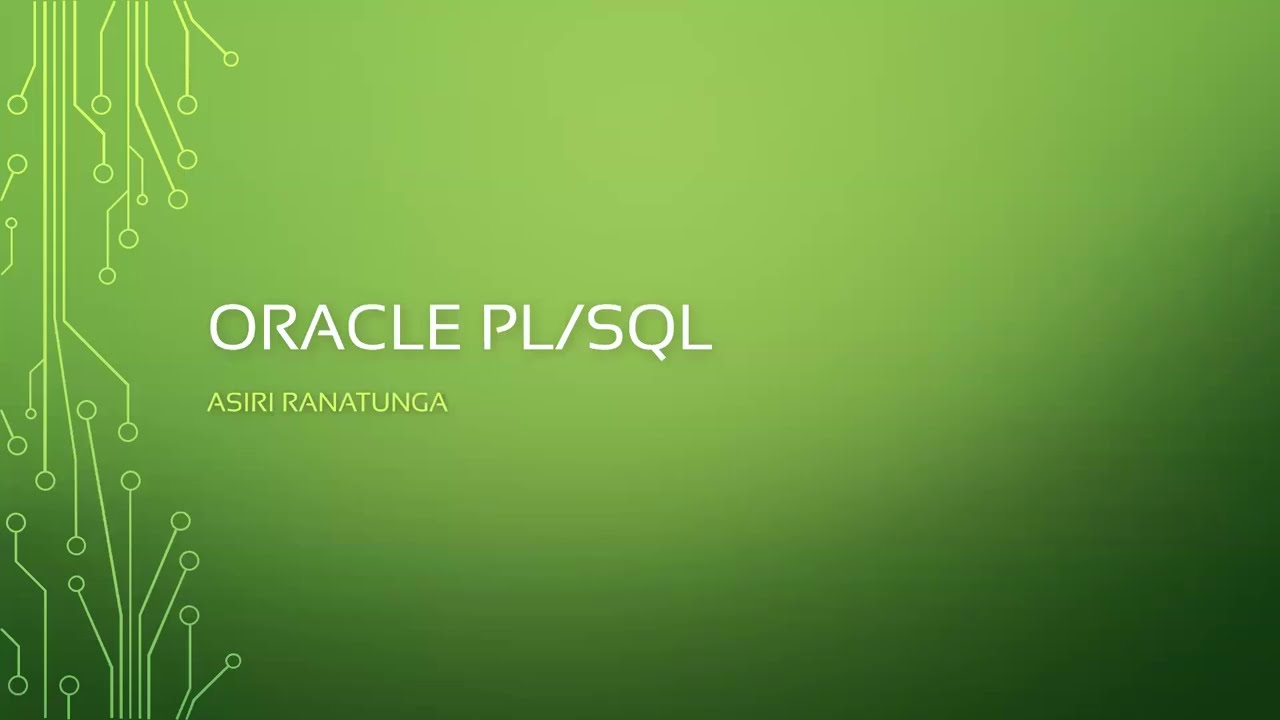 PLSQL 01 Sinhala