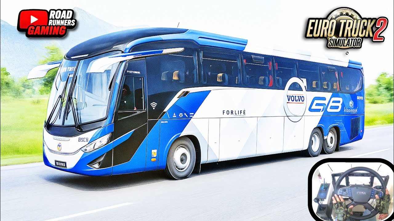 ETS2 Bus | G8 Volvo 6x2 Bus Speedy Dangerous Overtakes Realistic Drive | Euro Truck Simulator 2