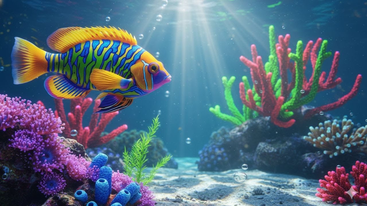 4K Ocean Aquarium – Peaceful Reef Fish & Ambient Music for Sleep and Study