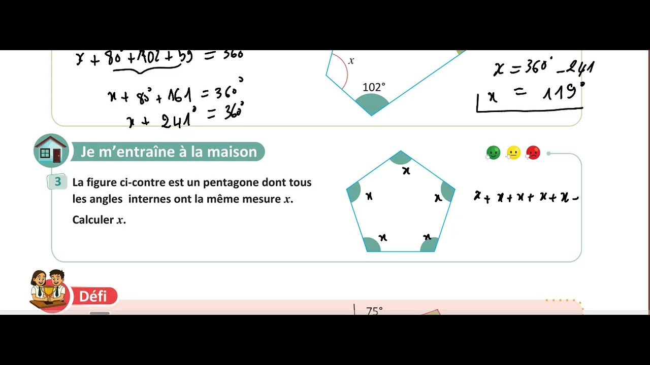je réussis pas à pas 2AC Angles d’un polygone | Somme des angles intérieurs page 18-19