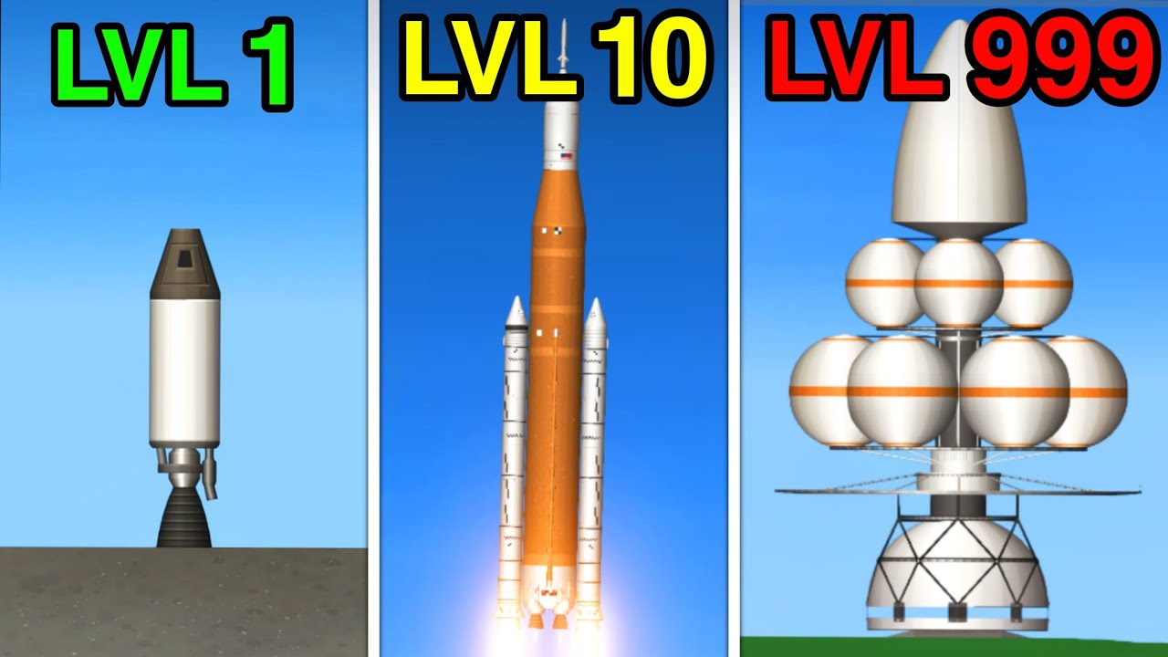 РАКЕТА LVL1, LVL10 и LVL999 в игре Spaceflight Simulator