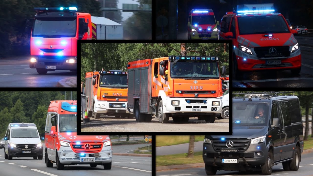 🚨| Finnish Emergency Vehicles Responding with Lights and Siren (Police, EMS, Fire Trucks) 