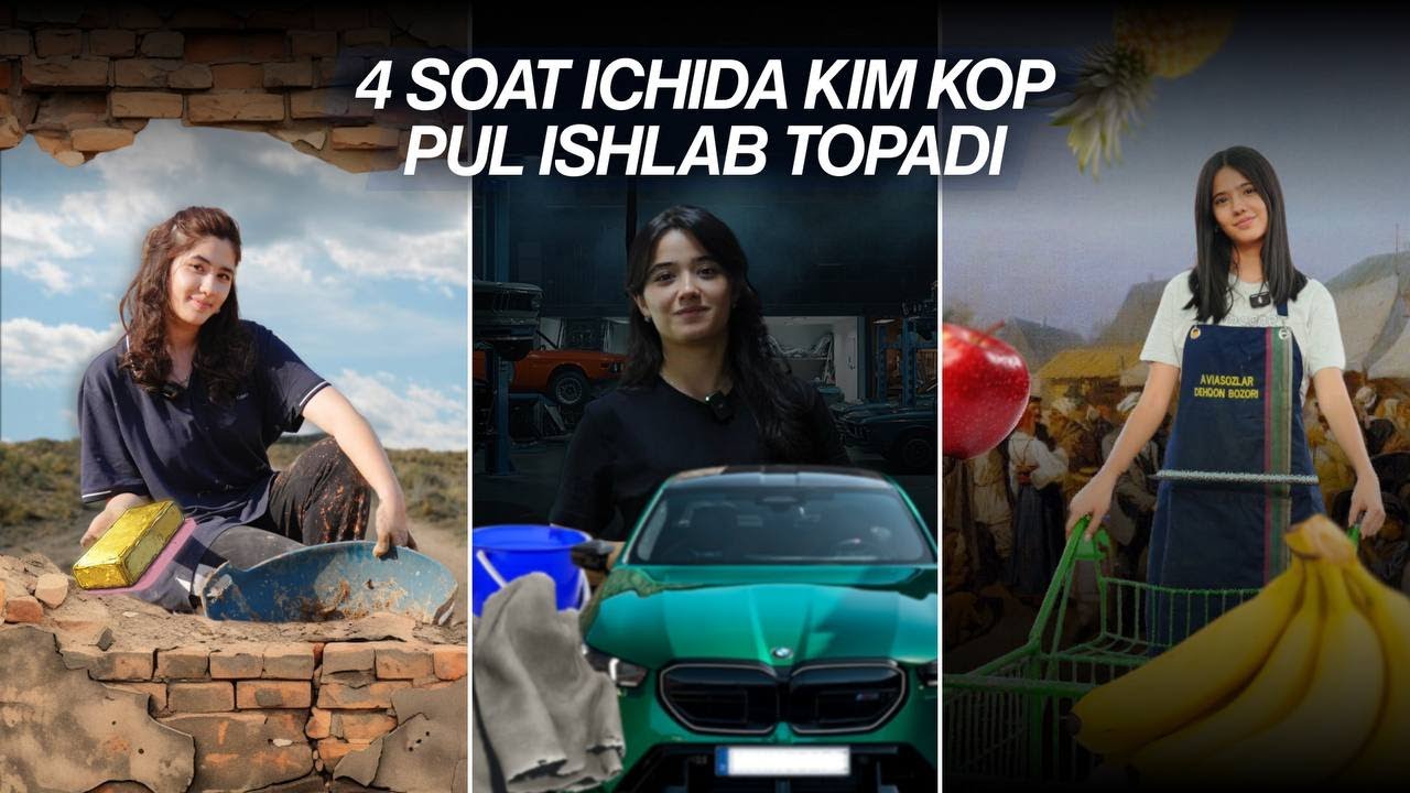 Og'il bollarni Ishida 4 soat ishlab kordik. Ko'p pul ishlab topkan hamma pulni olib ketadi.🤯