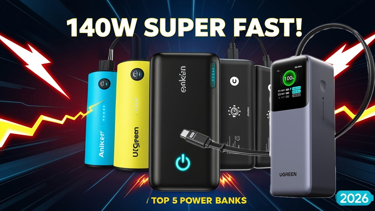 Top 5 Best 140W Fast Charging Power Banks in 2026 ⚡ Ultimate Laptop & Phone Chargers