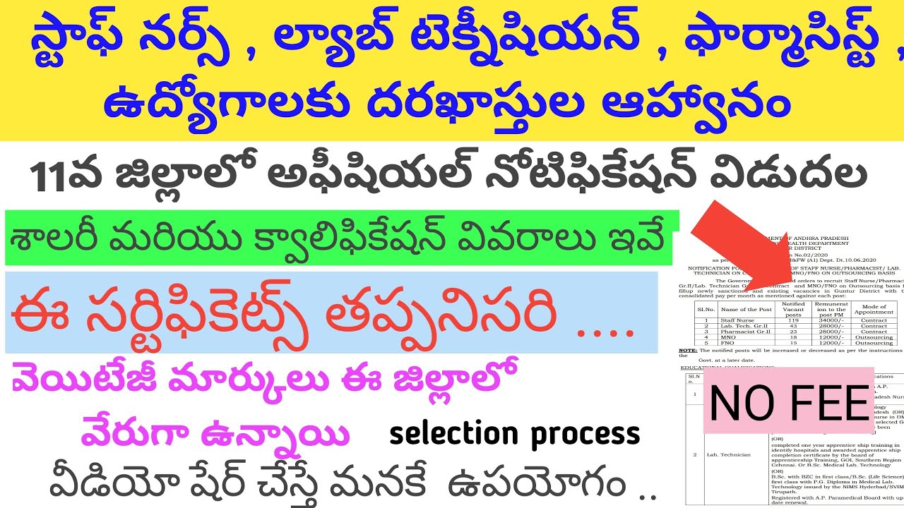 AP medical,health department jobs notification 2020 | Ananthapuram paramedical jobs notification |AP