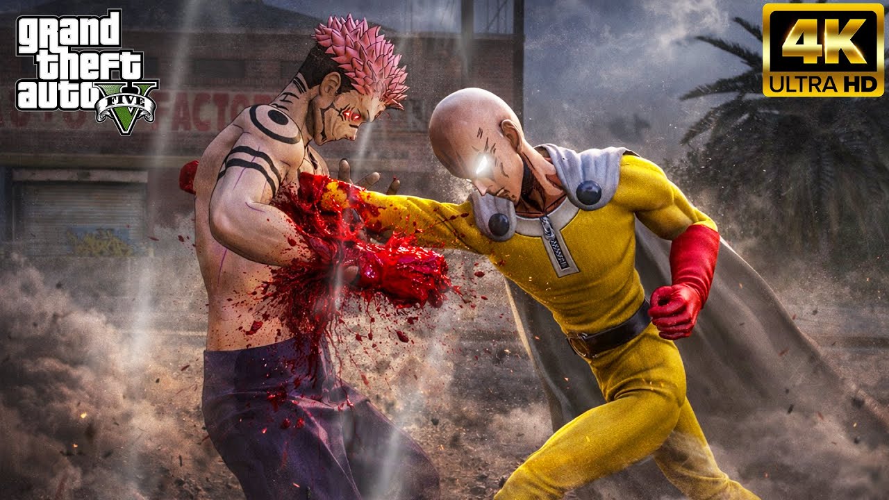 GTA 5 - Saitama VS Sukuna and Mahoraga | Epic Battle!