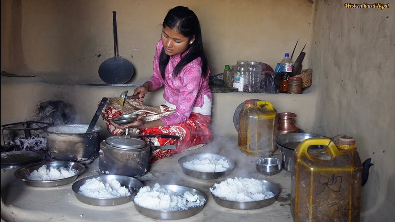 Authentic Nepali Village Cooking || Traditional Dal Bhat & Homemade Pickle||