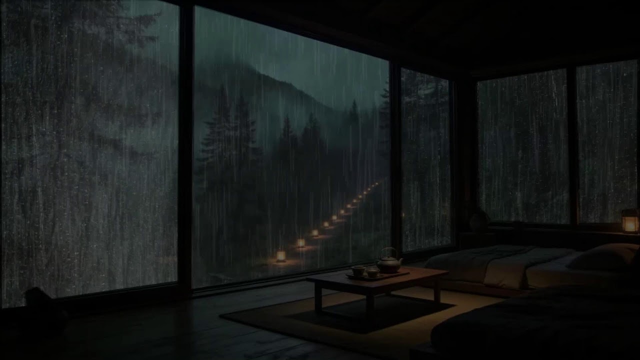 Rain Sounds in Forest for Sleeping 🌧 Deep Mountain Rain at a Quiet Cabin