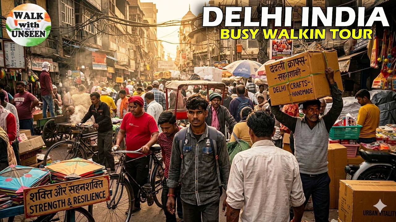 Delhi India Walking Tour | Super EXTREME BUSY Streets 4k