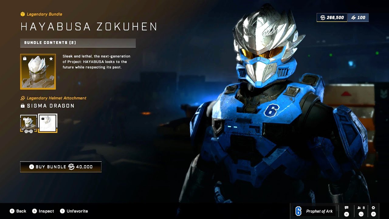 Unlocking Hayabusa Helmet in Halo Infinite for 40,000 Spartan Points!