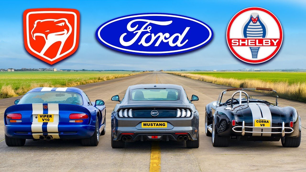 Dodge Viper vs Mustang GT vs Shelby Cobra: ARRANCONES