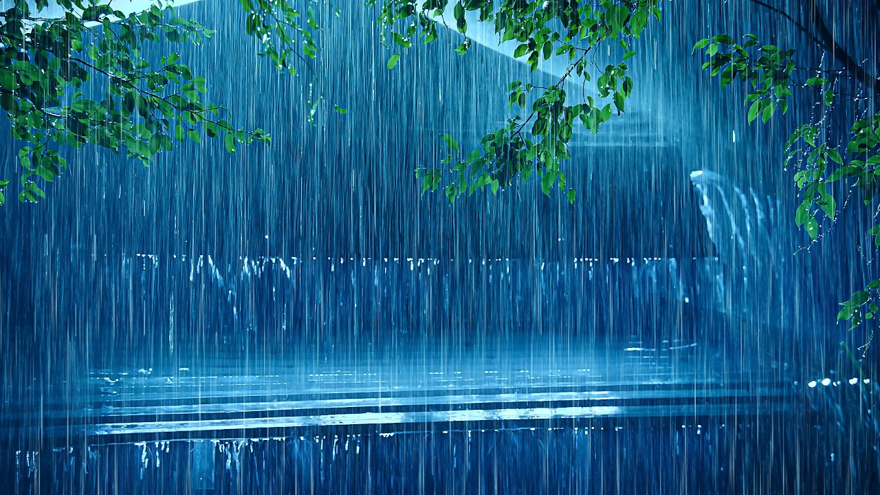 Instant Fall Asleep Fast, Deep Sleep | Heavy Rain Falling on Tin Top & Distant Thunder