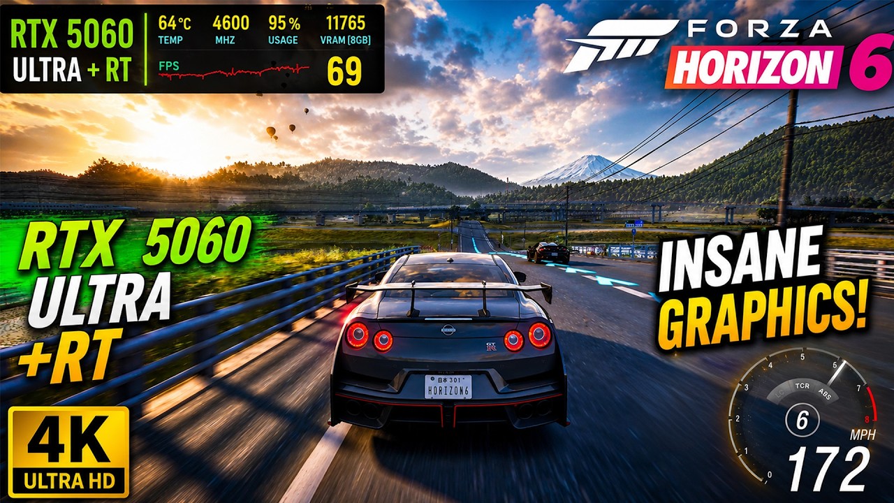 Тест производительности Forza Horizon 6 на RTX 5060 | Ультра + RT