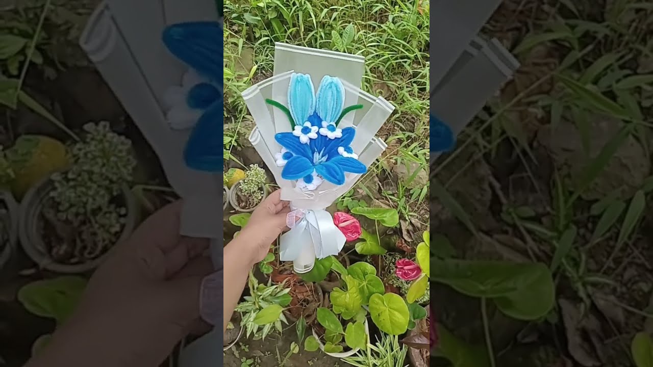 💐pipecleaner flower bouquet raping ideas 💡 #Pipecleaner #pipecleanerflowerbouqet #flowerbouqet 
